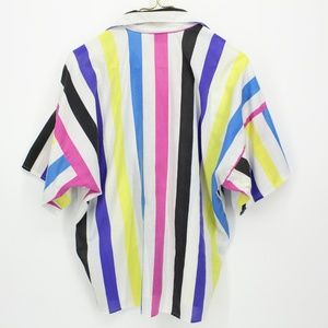 Vintage Tops - Vintage Bright Colorful Striped Button Up Shirt Vintage Tops - Vintage Bright Colorful Striped Button Up Shirt